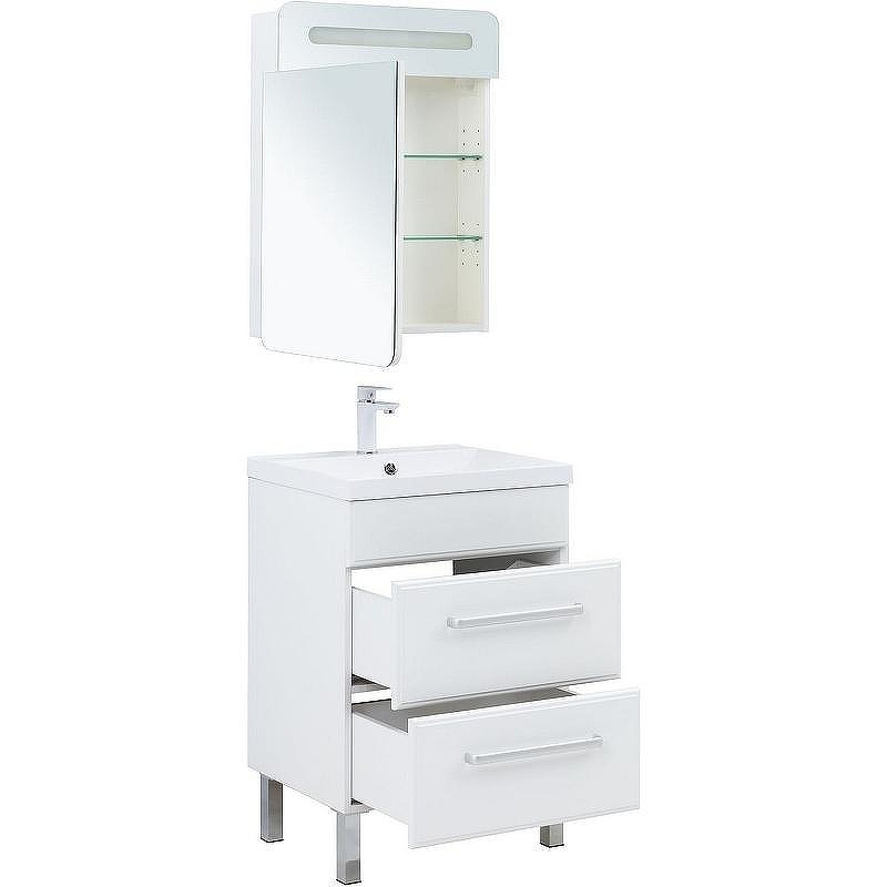 Тумба под раковину Aquanet Лукка 58 302396 подвесная Белая глянцевая, купить, цена, заказать, магазин, доставка, скидка, промокод, купить, цена, заказать, магазин, доставка, скидка, промокод