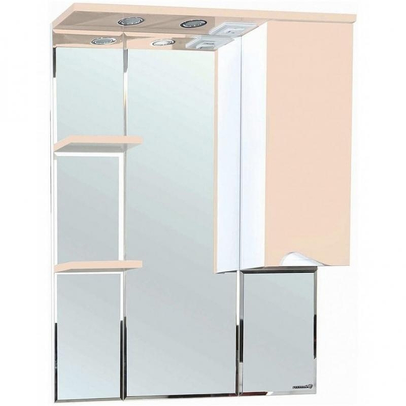 Зеркало со шкафом Bellezza Эйфория 80 R 4619113001079 с подсветкой Бежевое, купить, цена, заказать, магазин, доставка, скидка, промокод, купить, цена, заказать, магазин, доставка, скидка, промокод