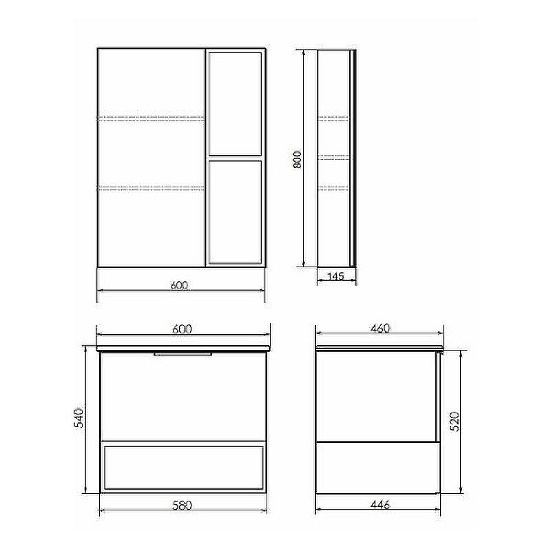 Тумба с раковиной Comforty Франкфурт 60 00-00004332 подвесная Бетон светлый Черная матовая, купить, цена, заказать, магазин, доставка, скидка, промокод, купить, цена, заказать, магазин, доставка, скидка, промокод