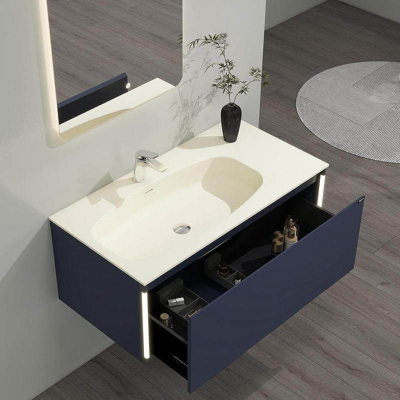 Тумба с раковиной Black&White Universe U945.1000 100 9451000 подвесная Dark Blue, купить, цена, заказать, магазин, доставка, скидка, промокод, купить, цена, заказать, магазин, доставка, скидка, промокод