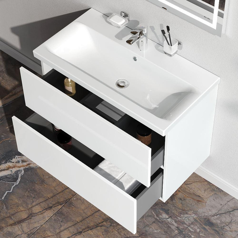 Тумба под раковину AM.PM Gem 80 M90FHX0802WG подвесная цвет Белый, купить, цена, заказать, магазин, доставка, скидка, промокод, купить, цена, заказать, магазин, доставка, скидка, промокод