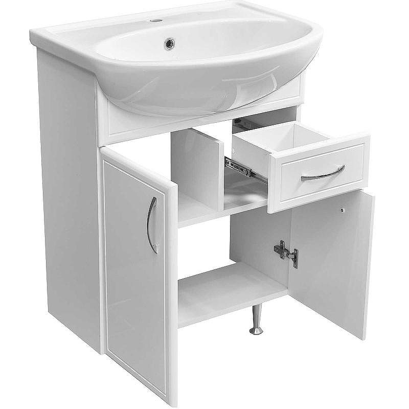 Тумба под раковину Stella Polar Концепт 60 SP-00000053 Белая, купить, цена, заказать, магазин, доставка, скидка, промокод, купить, цена, заказать, магазин, доставка, скидка, промокод