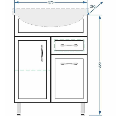 Тумба под раковину Stella Polar Концепт 60 SP-00000053 Белая