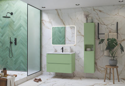 Тумба под раковину ЗОВ Дион 80 D80F подвесная цвет Фисташковый