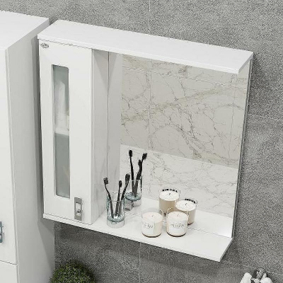 Зеркало со шкафом Onika Кристалл 67.02 206705 с подсветкой Белое