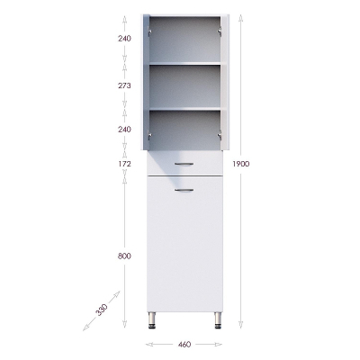 Шкаф пенал Onika Модерн 46 404601 цвет Белый