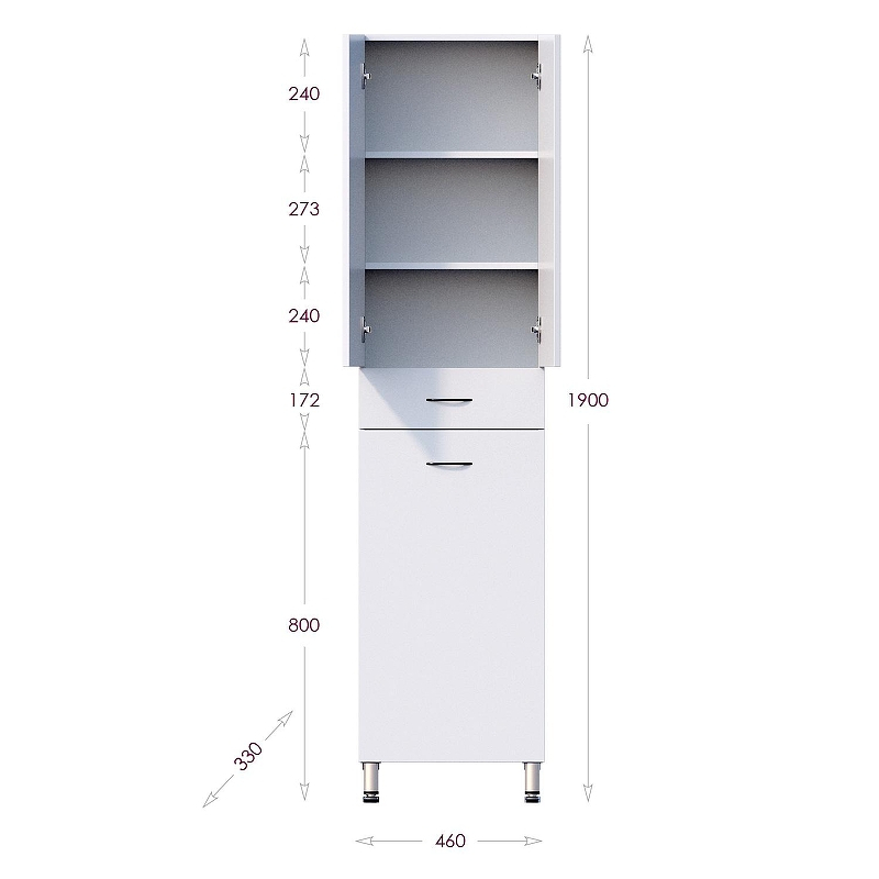 Шкаф пенал Onika Модерн 46 404601 цвет Белый, купить, цена, заказать, магазин, доставка, скидка, промокод, купить, цена, заказать, магазин, доставка, скидка, промокод