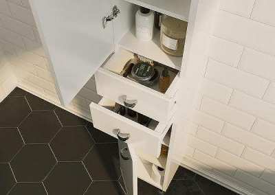 Шкаф пенал 1MarKa Story 29Н L У99311 Белый глянец