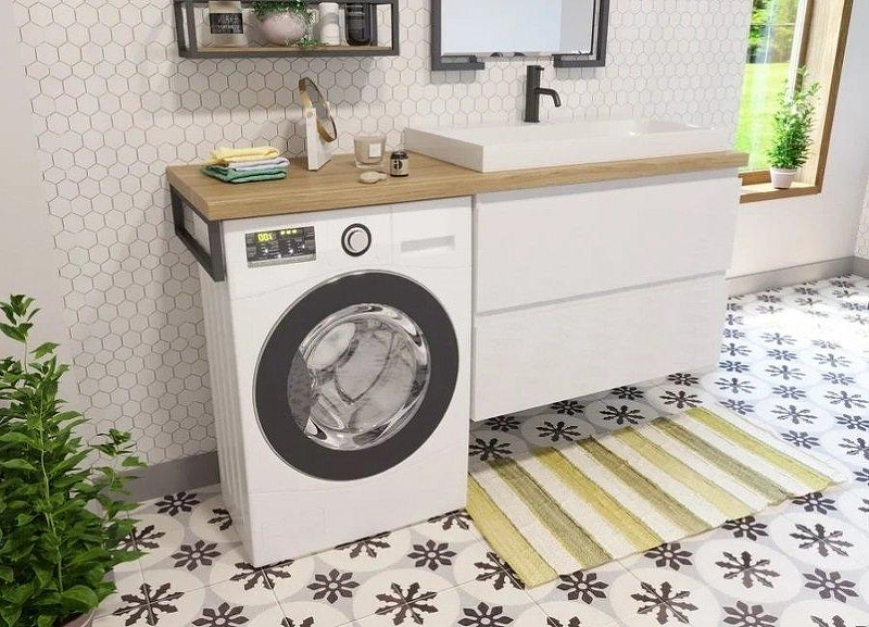 Тумба с раковиной Эстет Malibu Luxe 155 R ФР-00007114 подвесная Белая Темное дерево, купить, цена, заказать, магазин, доставка, скидка, промокод, купить, цена, заказать, магазин, доставка, скидка, промокод