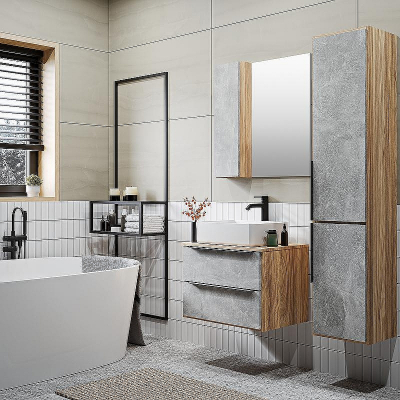 Тумба под раковину Runo Мальта 70 00-00001098 Серая Дуб