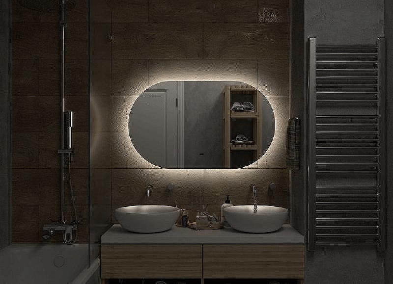 Зеркало Art&Max Torino AM-Tor-1100-650-DS-F с подсветкой с бесконтактным выключателем, купить, цена, заказать, магазин, доставка, скидка, промокод, купить, цена, заказать, магазин, доставка, скидка, промокод