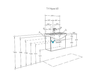Тумба под раковину Aquaton Ария 65 1A134001AA430 подвесная Темно-коричневая