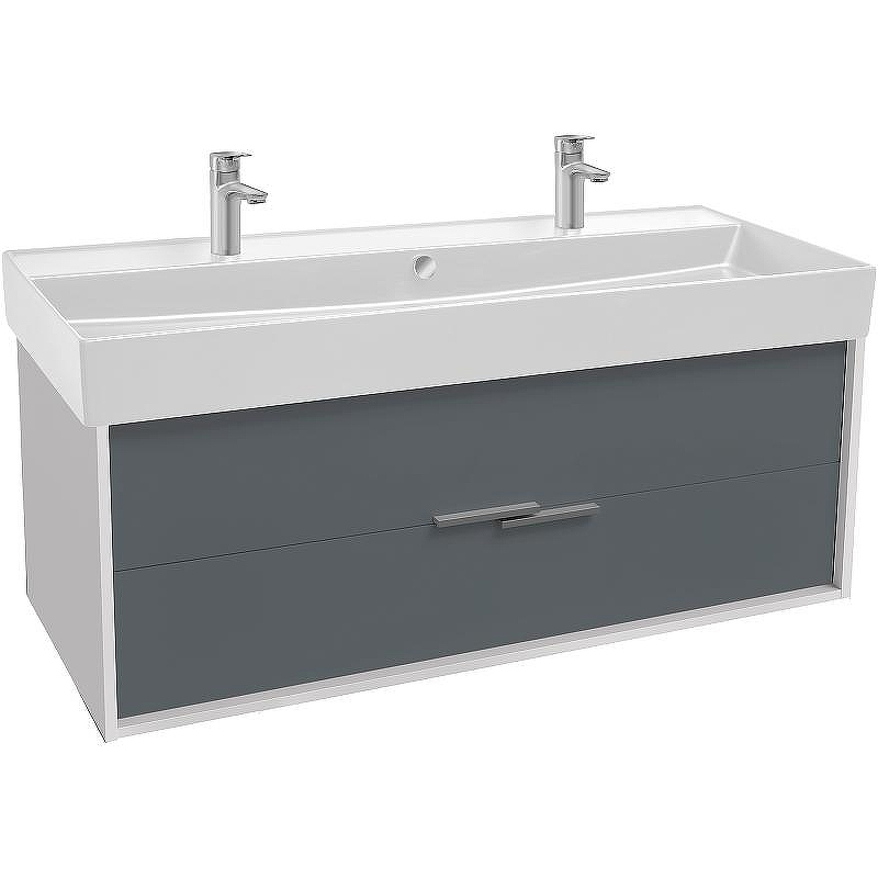 Тумба под раковину Jacob Delafon Vivienne 120 EB1669-J5-J54 подвесная Серая матовая Белая глянцевая, купить, цена, заказать, магазин, доставка, скидка, промокод, купить, цена, заказать, магазин, доставка, скидка, промокод