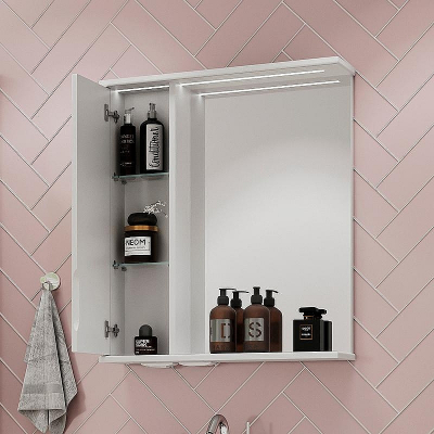 Зеркало со шкафом Volna Adel 60 L zsADEL60.L-01 с подсветкой Белое