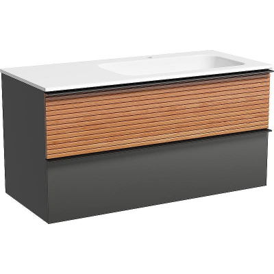 Тумба под раковину Sancos Delta 100 R DL100RGR подвесная Дуб красный Графит