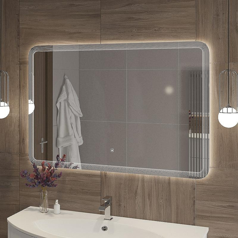 Зеркало Cezares Duet 120 CZR-SPC-DUET-1200-800-LED-TCH с подсветкой с лазерной гравировкой и сенсорным выключателем, купить, цена, заказать, магазин, доставка, скидка, промокод, купить, цена, заказать, магазин, доставка, скидка, промокод