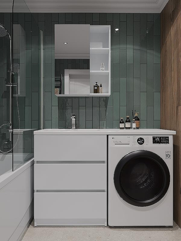 Тумба с раковиной Orange Sistema 130 L ST-70TUW+RAL Белая глянцевая, купить, цена, заказать, магазин, доставка, скидка, промокод, купить, цена, заказать, магазин, доставка, скидка, промокод