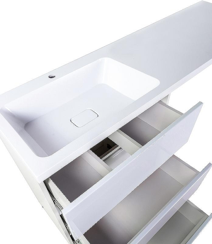 Тумба с раковиной Orange Sistema 130 L ST-70TUW+RAL Белая глянцевая, купить, цена, заказать, магазин, доставка, скидка, промокод, купить, цена, заказать, магазин, доставка, скидка, промокод