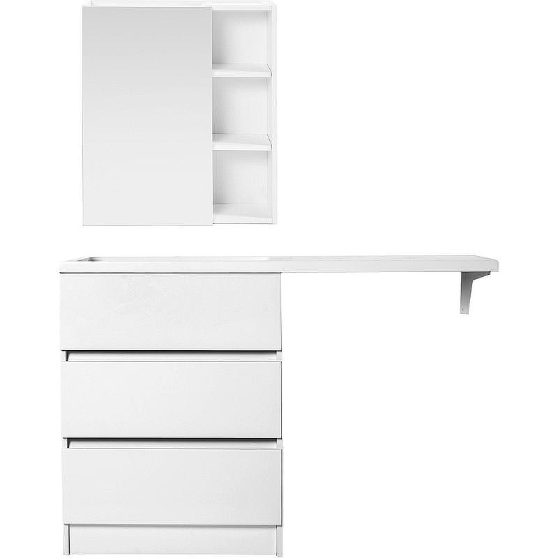 Тумба с раковиной Orange Sistema 130 L ST-70TUW+RAL Белая глянцевая, купить, цена, заказать, магазин, доставка, скидка, промокод, купить, цена, заказать, магазин, доставка, скидка, промокод