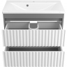 Тумба с раковиной Brevita Balaton 75 УТ000012301 подвесная Белая матовая Серая матовая, купить, цена, заказать, магазин, доставка, скидка, промокод, купить, цена, заказать, магазин, доставка, скидка, промокод