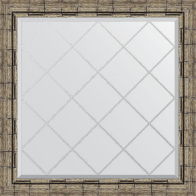 Зеркало Evoform Exclusive-G 83х83 BY 4308 с гравировкой в багетной раме - Серебряный бамбук 73