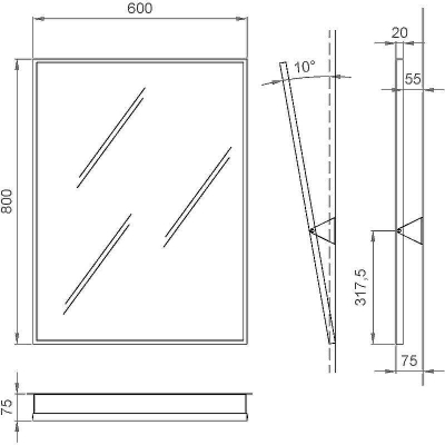 Зеркало Nofer 60 08024.B Хром