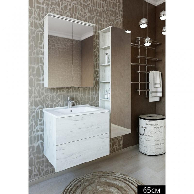 Шкаф пенал Sanflor Чикаго 40 L С000005968 Дуб крафт белый