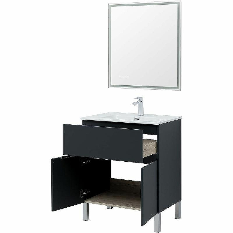 Тумба под раковину Aquanet Алвита New 70 303900 Антрацит, купить, цена, заказать, магазин, доставка, скидка, промокод, купить, цена, заказать, магазин, доставка, скидка, промокод