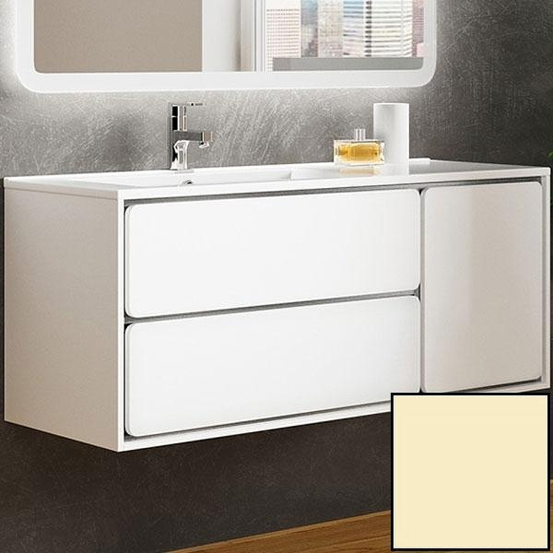 Тумба с раковиной SanVit Бруно-2 120 L kbruno2120 в цвете Ral подвесная Желтый глянец, купить, цена, заказать, магазин, доставка, скидка, промокод, купить, цена, заказать, магазин, доставка, скидка, промокод