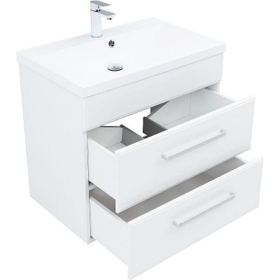 Тумба под раковину Aquanet Лукка 75 302397 подвесная Белая глянцевая