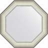 Зеркало Evoform Octagon 59x59 BY 7446 в багетной раме - Белая кожа с хромом 78, купить, цена, заказать, магазин, доставка, скидка, промокод, купить, цена, заказать, магазин, доставка, скидка, промокод