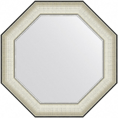Зеркало Evoform Octagon 59x59 BY 7446 в багетной раме - Белая кожа с хромом 78
