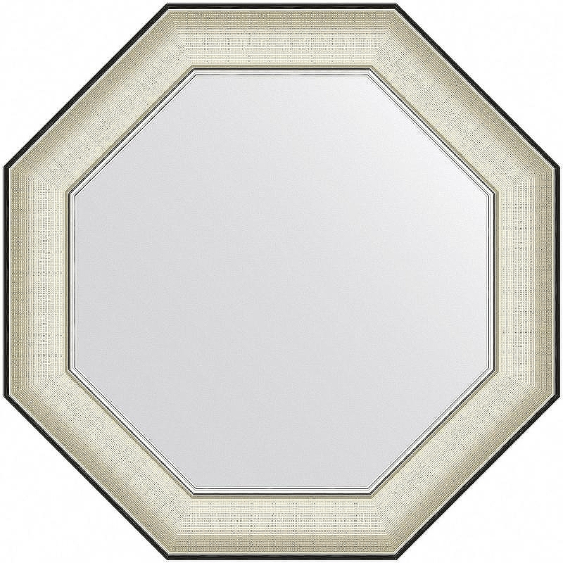 Зеркало Evoform Octagon 59x59 BY 7446 в багетной раме - Белая кожа с хромом 78, купить, цена, заказать, магазин, доставка, скидка, промокод, купить, цена, заказать, магазин, доставка, скидка, промокод
