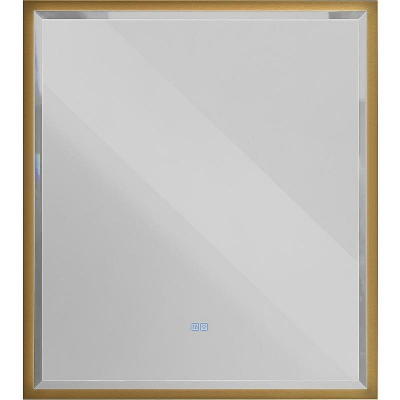 Зеркало Cezares Interni 100 CZR-SPC-INT-1000-900-LED-TCH-WARM-BORO с подсветкой Брашированное золото с сенсорным выключателем и подогревом