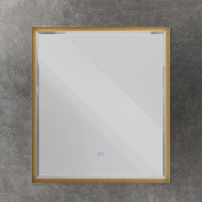 Зеркало Cezares Interni 100 CZR-SPC-INT-1000-900-LED-TCH-WARM-BORO с подсветкой Брашированное золото с сенсорным выключателем и подогревом