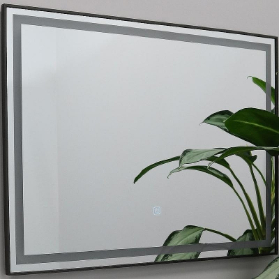 Зеркало Fixsen Led 80х60 FX-2080F с подсветкой Графит с сенсорным выключателем и диммером