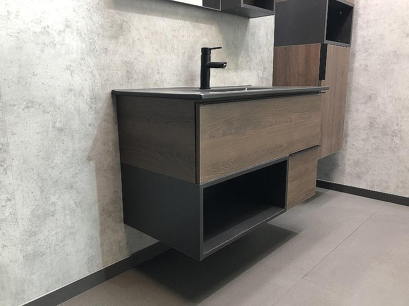 Тумба с раковиной Comforty Франкфурт 90 00-00002048 подвесная Дуб шоколадно-коричневый Черная матовая, купить, цена, заказать, магазин, доставка, скидка, промокод, купить, цена, заказать, магазин, доставка, скидка, промокод