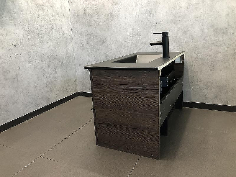 Тумба с раковиной Comforty Франкфурт 90 00-00002048 подвесная Дуб шоколадно-коричневый Черная матовая, купить, цена, заказать, магазин, доставка, скидка, промокод, купить, цена, заказать, магазин, доставка, скидка, промокод