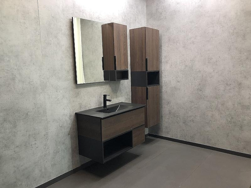 Тумба с раковиной Comforty Франкфурт 90 00-00002048 подвесная Дуб шоколадно-коричневый Черная матовая, купить, цена, заказать, магазин, доставка, скидка, промокод, купить, цена, заказать, магазин, доставка, скидка, промокод