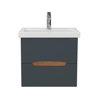 Тумба под раковину Onika Айленд 60 106163 подвесная цвет Дуб крафт золотой Графит