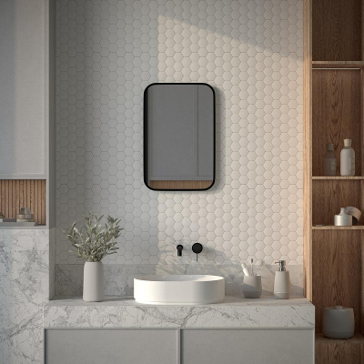 Зеркало Defesto Aura 40х60 DF 2962 с подсветкой 17W-4500K/Без выключателя/Нейтральный белый свет/Черная рама