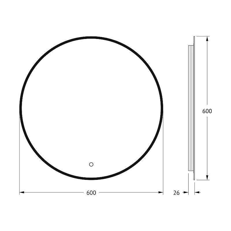 Зеркало Defesto Aura 60х60 DF 2983S с подсветкой 15W-4500K/Сенсорный выключатель/Нейтральный белый свет/Черная рама, купить, цена, заказать, магазин, доставка, скидка, промокод, купить, цена, заказать, магазин, доставка, скидка, промокод