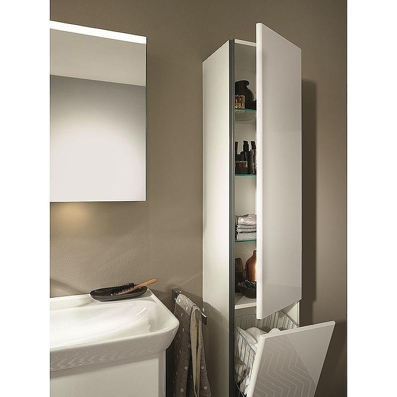 Шкаф пенал Burgbad Iveo 35 R HSIG035RF2833G0161 с бельевой корзиной подвесной Белый глянцевый, купить, цена, заказать, магазин, доставка, скидка, промокод, купить, цена, заказать, магазин, доставка, скидка, промокод
