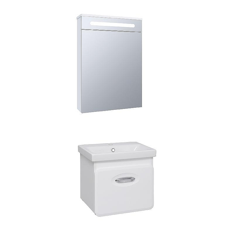 Зеркальный шкаф Runo Парма 50 R 00-00001128 с подсветкой Белый, купить, цена, заказать, магазин, доставка, скидка, промокод, купить, цена, заказать, магазин, доставка, скидка, промокод