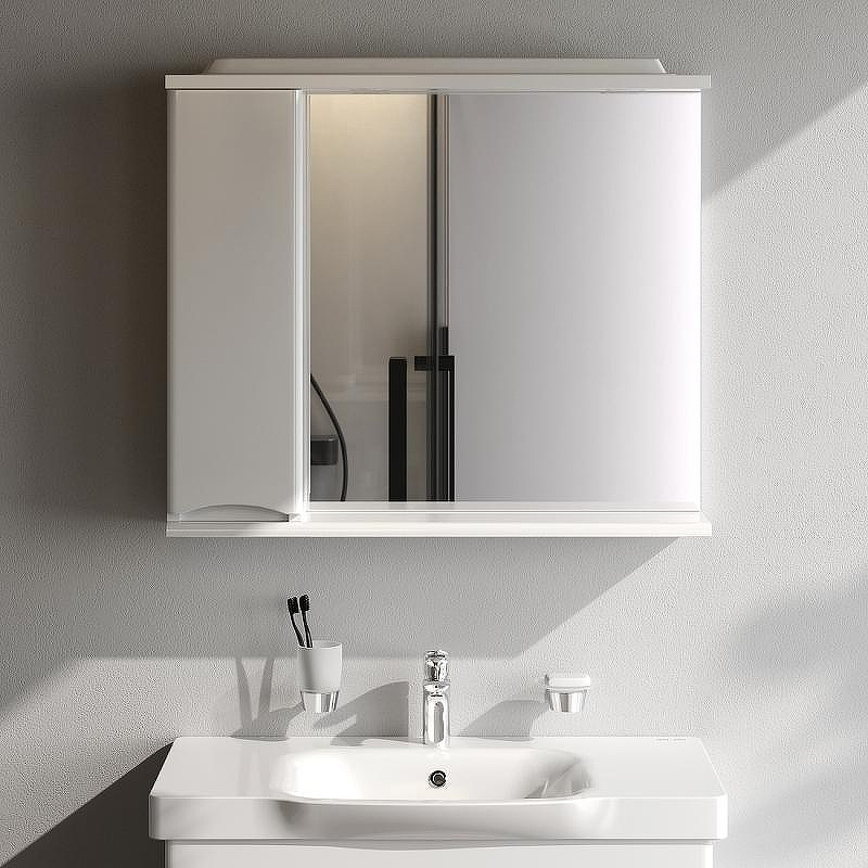 Зеркало со шкафом AM.PM Like 80 L M80MPL0801WG с подсветкой Белый, купить, цена, заказать, магазин, доставка, скидка, промокод, купить, цена, заказать, магазин, доставка, скидка, промокод