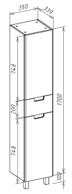 Шкаф пенал Bellezza Пегас 35 R 4620404711010 Белый