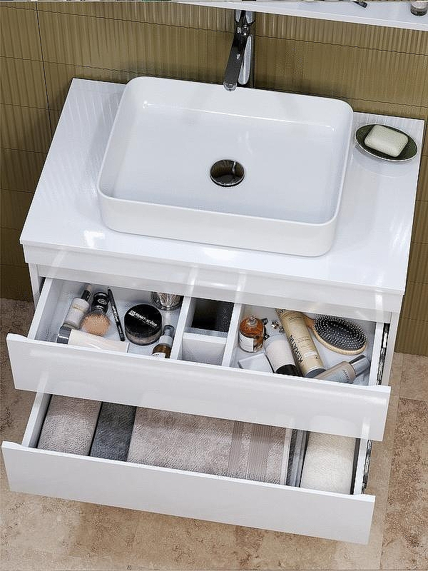 Тумба под раковину Vigo Urban 80 tp.URB.80.2Y подвесная Белая, купить, цена, заказать, магазин, доставка, скидка, промокод, купить, цена, заказать, магазин, доставка, скидка, промокод