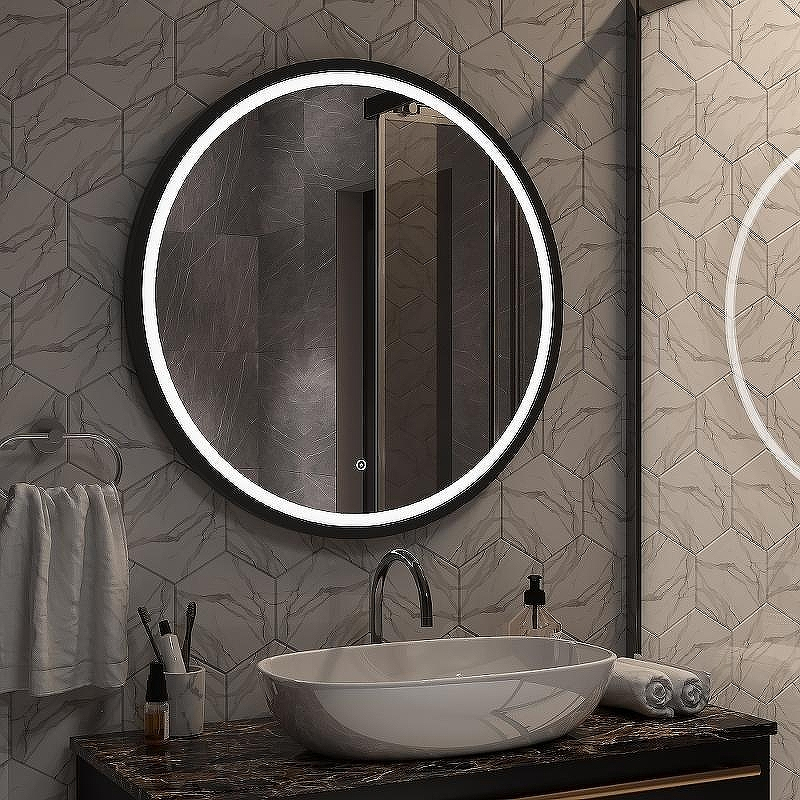 Зеркало Континент Style D 800 ЗЛП2254 с подсветкой Черное с сенсорным выключателем, купить, цена, заказать, магазин, доставка, скидка, промокод, купить, цена, заказать, магазин, доставка, скидка, промокод