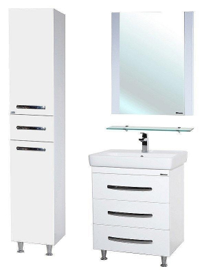 Зеркало Bellezza Рокко 60 4613709030016 с полкой Белое