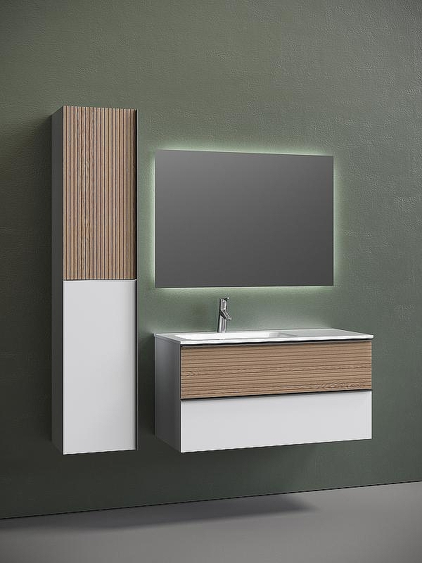 Тумба под раковину Sancos Delta 100 L DL100LW подвесная Дуб светлый Белая, купить, цена, заказать, магазин, доставка, скидка, промокод, купить, цена, заказать, магазин, доставка, скидка, промокод